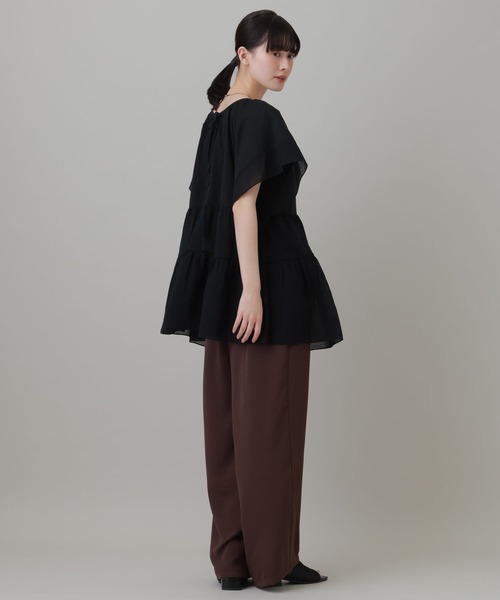 LAKOLE(ラコレ)の「布帛切替ティアードチュニック / 694168(Tシャツ/カットソー・レディース・オレンジ/ブラック/オフホワイト・FREE)」の12枚目の写真
