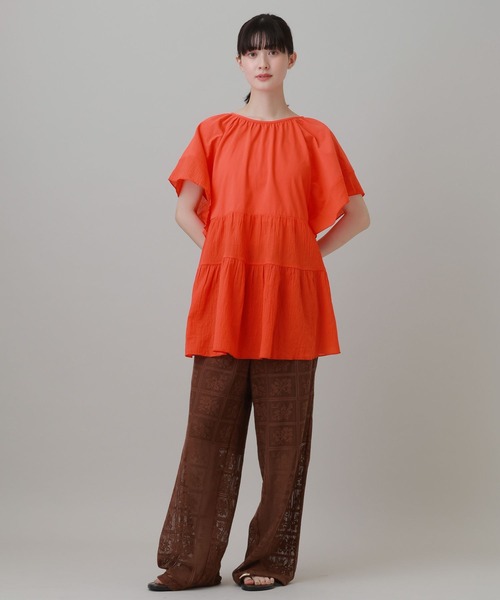 LAKOLE(ラコレ)の「布帛切替ティアードチュニック / 694168(Tシャツ/カットソー・レディース・オレンジ/ブラック/オフホワイト・FREE)」の16枚目の写真