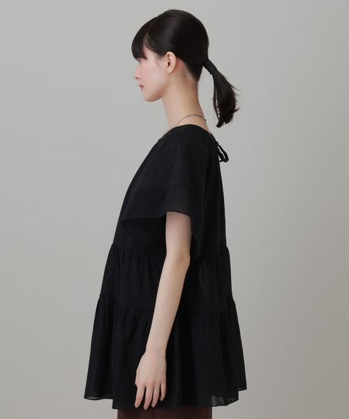 LAKOLE(ラコレ)の「布帛切替ティアードチュニック / 694168(Tシャツ/カットソー・レディース・オレンジ/ブラック/オフホワイト・FREE)」の22枚目の写真