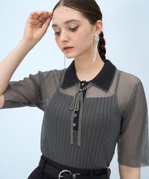 HARE（ハレ）の「シアーポロニット(HARE)（ポロシャツ）」