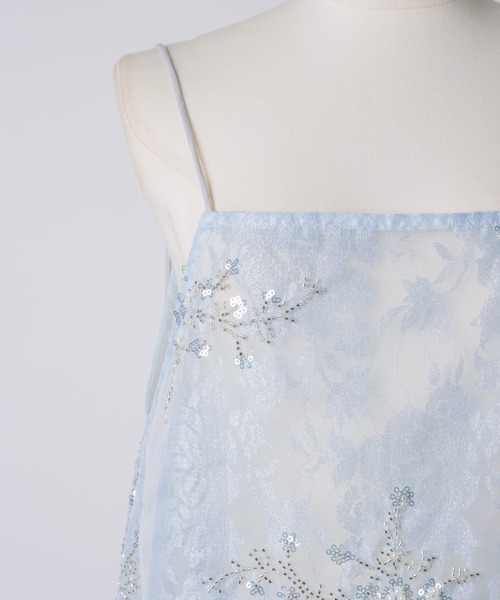 yae(ヤエ)の「Flower spangle layered dress / フラワースパンコールレイヤードドレス(ワンピース・レディース・ライトブルー・FREE)」の14枚目の写真