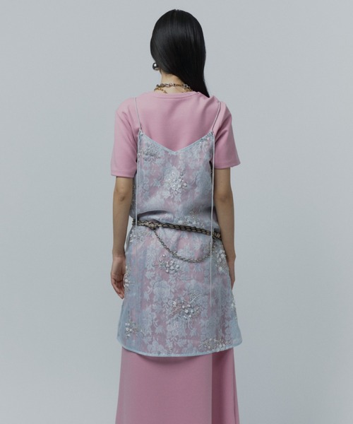 yae(ヤエ)の「Flower spangle layered dress / フラワースパンコールレイヤードドレス(ワンピース・レディース・ライトブルー・FREE)」の19枚目の写真