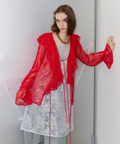yae(ヤエ)の「Flower spangle layered dress / フラワースパンコールレイヤードドレス(ワンピース・レディース・ライトブルー・FREE)」の2枚目の写真