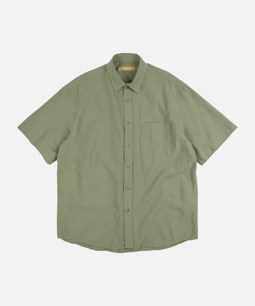 FRIZMWORKS(フリズムワークス)の「OG DOBBY WEAVE SEERSUCKER HALF SHIRT _ OLIVE(シャツ/ブラウス・メンズ・その他・SMALL/MEDIUM/LARGE/X-LARGE)」の1枚目の写真