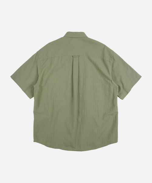 FRIZMWORKS(フリズムワークス)の「OG DOBBY WEAVE SEERSUCKER HALF SHIRT _ OLIVE(シャツ/ブラウス・メンズ・その他・SMALL/MEDIUM/LARGE/X-LARGE)」の2枚目の写真