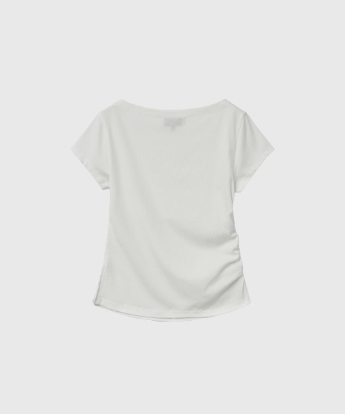GENERAL IDEA(ジェネラルアイデア)の「【GENERAL IDEA】ドレープシャーリング半袖Tシャツ / DRAPED SHIRRING SHORT-SLEEVE T-SHIRT(Tシャツ/カットソー・レディース・ホワイト/チャコール・S/L/M)」の9枚目の写真