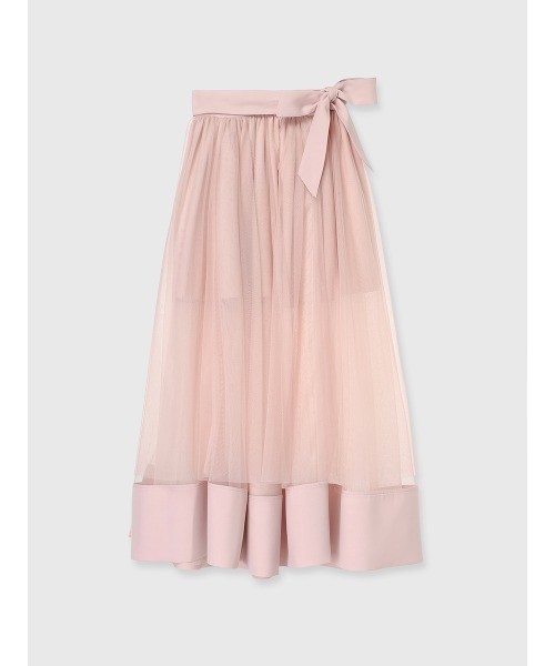 EIMY ISTOIRE(エイミーイストワール)の「TULLE WRAP RIBBON SKIRT(スカート・レディース・ブラック/ピンク/ホワイト・36/38)」の3枚目の写真