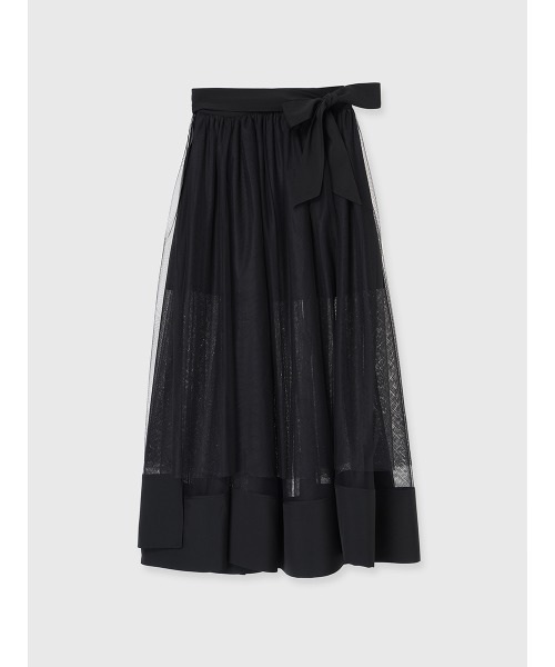 EIMY ISTOIRE(エイミーイストワール)の「TULLE WRAP RIBBON SKIRT(スカート・レディース・ブラック/ピンク/ホワイト・36/38)」の4枚目の写真