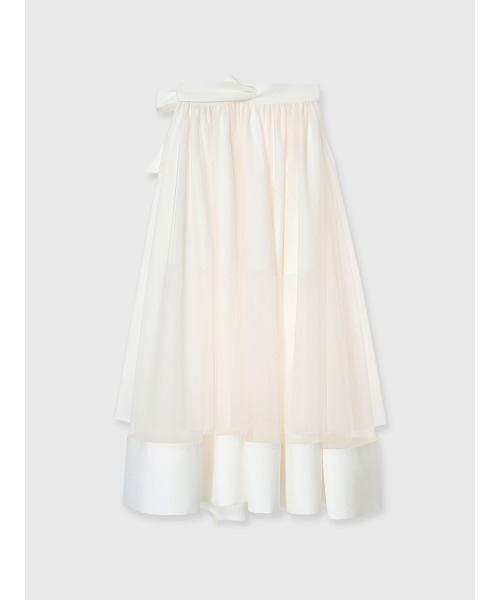 EIMY ISTOIRE(エイミーイストワール)の「TULLE WRAP RIBBON SKIRT(スカート・レディース・ブラック/ピンク/ホワイト・36/38)」の7枚目の写真