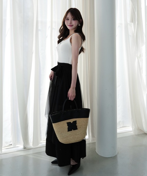 EIMY ISTOIRE(エイミーイストワール)の「TULLE WRAP RIBBON SKIRT(スカート・レディース・ブラック/ピンク/ホワイト・36/38)」の10枚目の写真