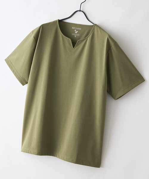 LB/S (エルビーエス)の「【HEAT BLOCKER/ヒートブロッカー】【まるで着る日傘!遮熱&UVカット】コットンライク キーネックTシャツ 吸水速乾 アンチピリング イージーケア ユニセックス(Tシャツ/カットソー・メンズ・ホワイト/チャコールグレー/ブラック/カーキ・LARGE/X-LARGE/MEDIUM)」の4枚目の写真