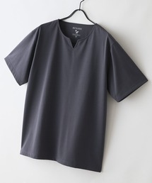 【HEAT BLOCKER/ヒートブロッカー】【まるで着る日傘!遮熱&UVカット】コットンライク キーネックTシャツ 吸水速乾 アンチピリング イージーケア ユニセックス