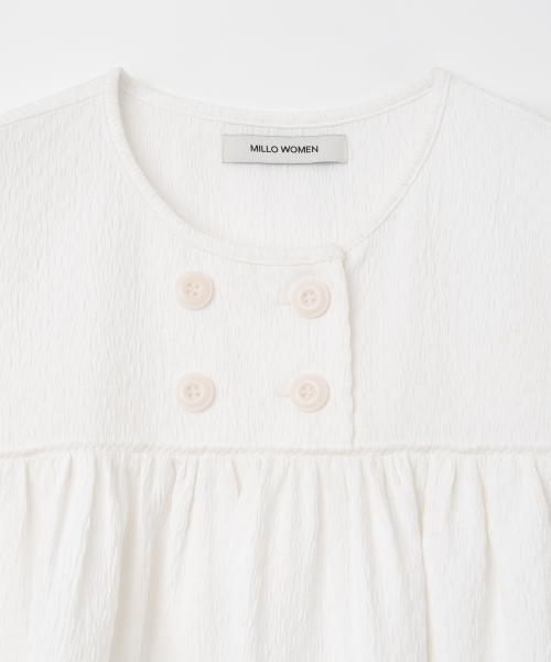 MILLO WOMEN（ミロウーマン）の「テクスチャーパフブラウス[ホワイト]（シャツ/ブラウス・レディース・その他・SMALL/MEDIUM）」の4枚目の写真