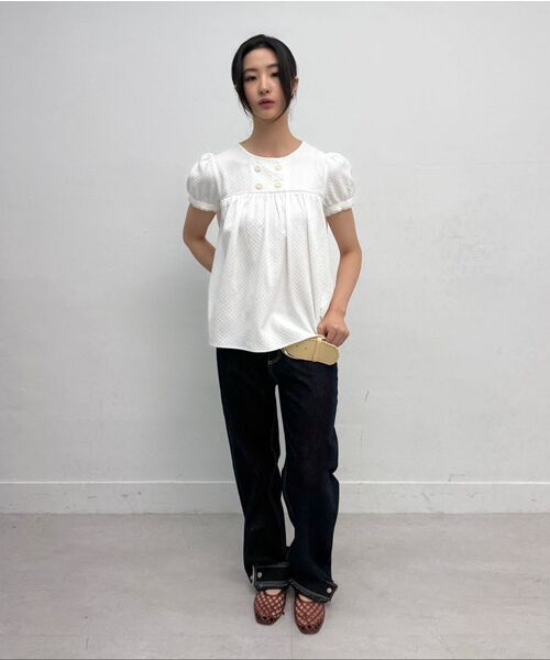 MILLO WOMEN（ミロウーマン）の「テクスチャーパフブラウス[ホワイト]（シャツ/ブラウス・レディース・その他・SMALL/MEDIUM）」の8枚目の写真