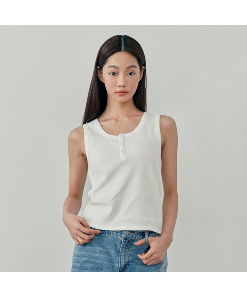 MIND BRIDGE WOMEN（マインドブリッジウーマン）の「[W]ワッフルヘンリーネックストライプトップ - 2カラー（Tシャツ/カットソー・レディース・ブラック/ホワイト・55/66）」の2枚目の写真