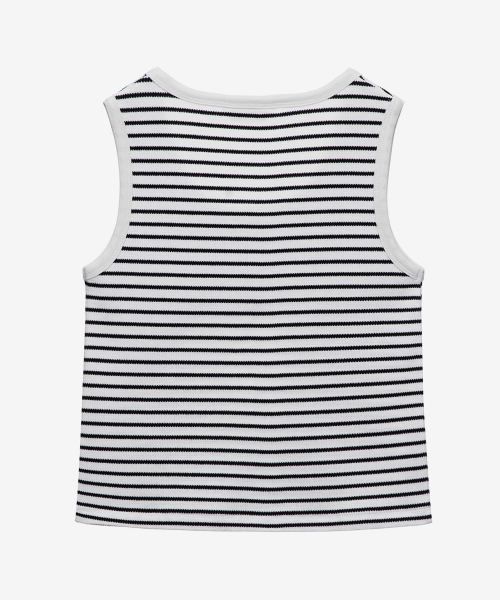 MIND BRIDGE WOMEN（マインドブリッジウーマン）の「[W]ワッフルヘンリーネックストライプトップ - 2カラー（Tシャツ/カットソー・レディース・ブラック/ホワイト・55/66）」の7枚目の写真