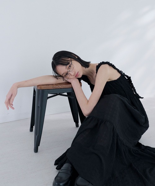 Nora Lily elle(ノラリリーエル)の「still dress(ワンピース・レディース・ライトブルー/ブラック/ネイビー・FREE)」の10枚目の写真