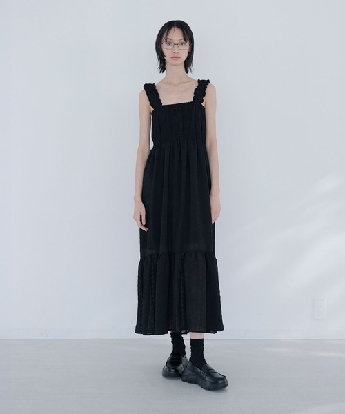 Nora Lily elle(ノラリリーエル)の「still dress(ワンピース・レディース・ライトブルー/ブラック/ネイビー・FREE)」の12枚目の写真
