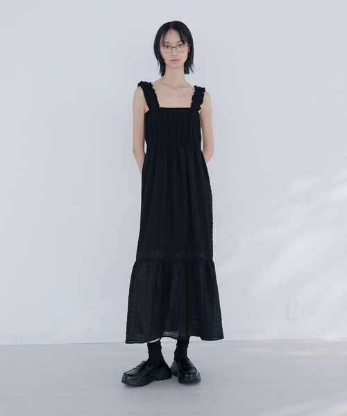 Nora Lily elle(ノラリリーエル)の「still dress(ワンピース・レディース・ライトブルー/ブラック/ネイビー・FREE)」の5枚目の写真
