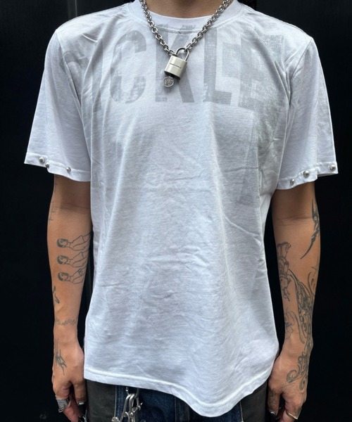 Never mind the XU（ネバーマインドザエックスユー）の「【Never mind the XU】dark angel wash tee / 【ネバーマインド ザ エックスユー】ダークエンジェルウォッシュ半袖Tシャツ（Tシャツ/カットソー・メンズ・ブラック/ホワイト・L）」の9枚目の写真