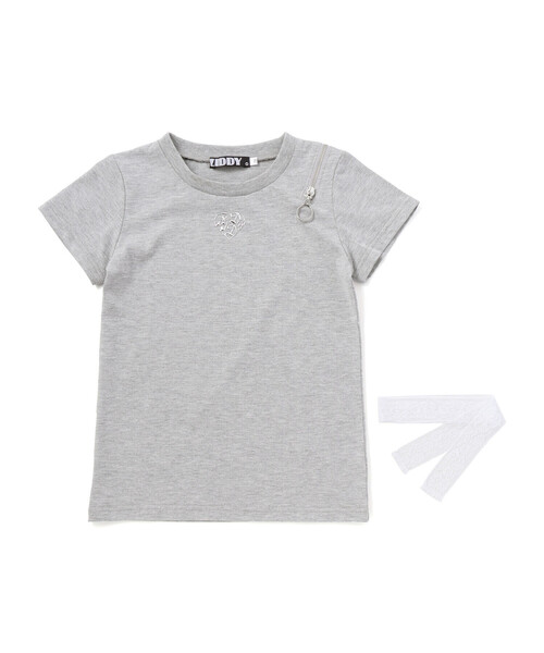 ZIDDY（ジディ）の「レースストールファスナーTシャツ(130~160cm)（Tシャツ/カットソー・キッズ・ブラック/グレー・130cm/140cm/FREE/150cm）」の11枚目の写真
