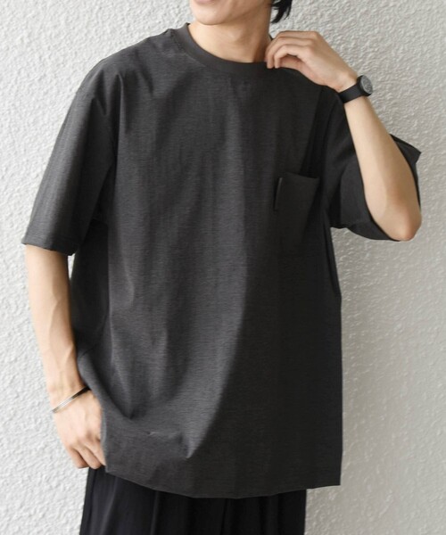 SHIPS any(シップス エニィ)の「SHIPS any:〈接触冷感/UVカット〉VEILICE リラックス クルーネック ポケット Tシャツ(セットアップ対応)◇(Tシャツ/カットソー・メンズ・チャコールグレー/オリーブ/ライトグレー・MEDIUM/X-LARGE/LARGE)」の16枚目の写真