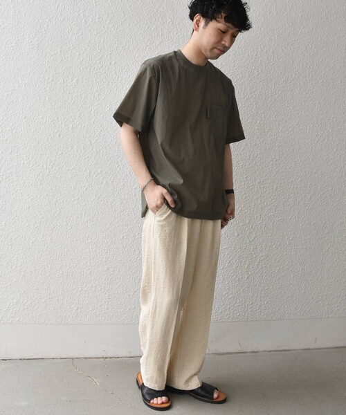 SHIPS any(シップス エニィ)の「SHIPS any:〈接触冷感/UVカット〉VEILICE リラックス クルーネック ポケット Tシャツ(セットアップ対応)◇(Tシャツ/カットソー・メンズ・チャコールグレー/オリーブ/ライトグレー・MEDIUM/X-LARGE/LARGE)」の18枚目の写真
