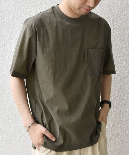 SHIPS any(シップス エニィ)の「SHIPS any:〈接触冷感/UVカット〉VEILICE リラックス クルーネック ポケット Tシャツ(セットアップ対応)◇(Tシャツ/カットソー・メンズ・チャコールグレー/オリーブ/ライトグレー・MEDIUM/X-LARGE/LARGE)」の19枚目の写真