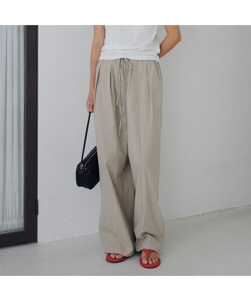 URAGO(ユラーゴ)の「Double string line pants(その他パンツ・レディース・ブラック/ライトカーキ/ライトピンク/ホワイト・FREE)」の3枚目の写真