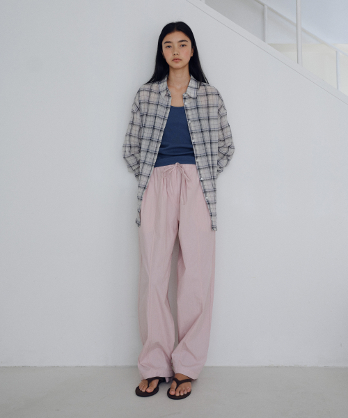 URAGO(ユラーゴ)の「Double string line pants(その他パンツ・レディース・ブラック/ライトカーキ/ライトピンク/ホワイト・FREE)」の5枚目の写真