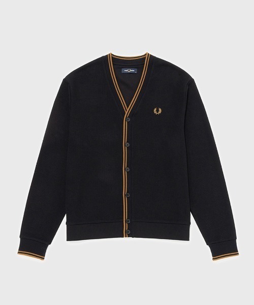 FRED PERRY(フレッドペリー)の「【先行予約受付中】Tipped Pique Cardigan/ティップド鹿の子カーディガン(カーディガン/ボレロ・メンズ・ブラック・L/M/S)」の6枚目の写真