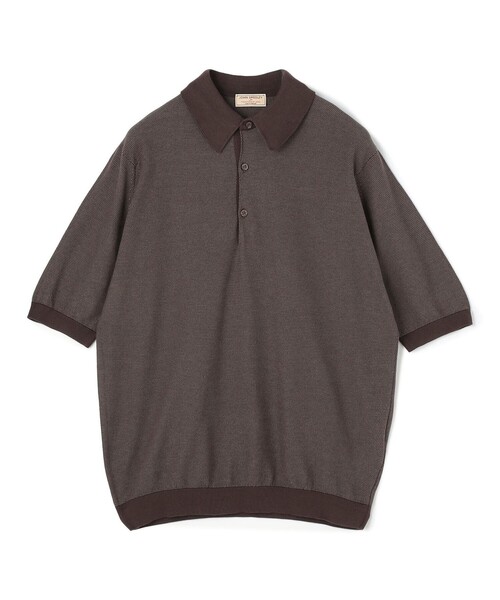 JOHN SMEDLEY(ジョンスメドレー)の「【別注】JOHN SMEDLEY 30Gハニカム編み ニットポロ ISIS(ニット/セーター・メンズ・ブラウン系その他/グリーン系その他/ブルー系その他・M/S/L)」の2枚目の写真