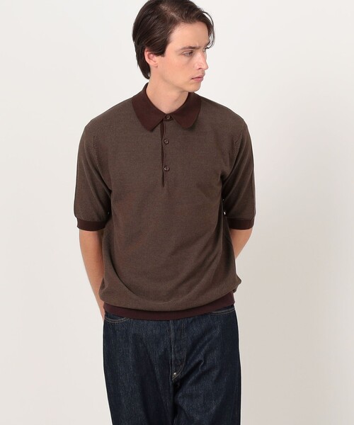 JOHN SMEDLEY(ジョンスメドレー)の「【別注】JOHN SMEDLEY 30Gハニカム編み ニットポロ ISIS(ニット/セーター・メンズ・ブラウン系その他/グリーン系その他/ブルー系その他・M/S/L)」の15枚目の写真