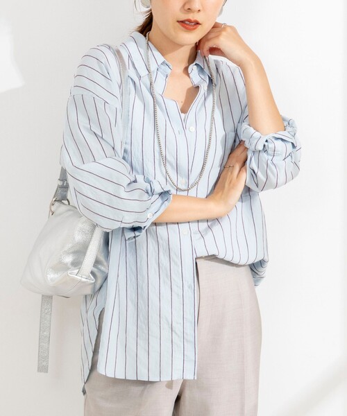 NOLLEY’S(ノーリーズ)の「ウォッシャブルストライプオーバーシャツ(シャツ/ブラウス・レディース・ピンク系その他3/ブルー系その他3・38)」の21枚目の写真