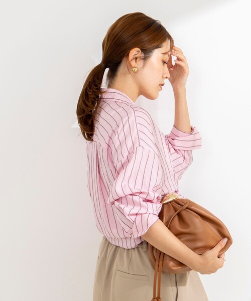 NOLLEY’S(ノーリーズ)の「ウォッシャブルストライプオーバーシャツ(シャツ/ブラウス・レディース・ピンク系その他3/ブルー系その他3・38)」の6枚目の写真