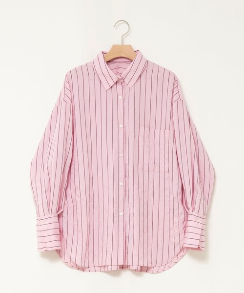 NOLLEY’S(ノーリーズ)の「ウォッシャブルストライプオーバーシャツ(シャツ/ブラウス・レディース・ピンク系その他3/ブルー系その他3・38)」の4枚目の写真
