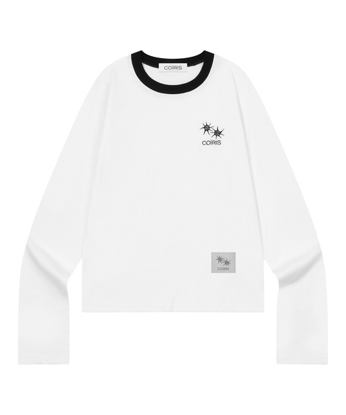 COIRIS(コイリス)の「ロラ スモールロゴ ラウンドネック 配色 長袖Tシャツ (3カラー)(Tシャツ/カットソー・レディース・ブラック/ホワイト/ライトグレー・FREE)」の2枚目の写真