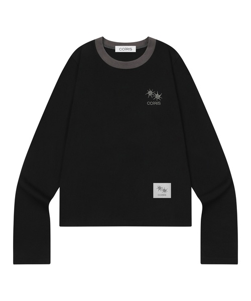 COIRIS(コイリス)の「ロラ スモールロゴ ラウンドネック 配色 長袖Tシャツ (3カラー)(Tシャツ/カットソー・レディース・ブラック/ホワイト/ライトグレー・FREE)」の1枚目の写真