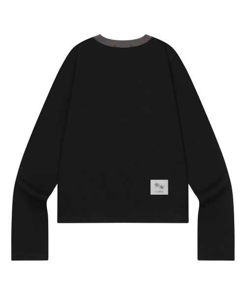 COIRIS(コイリス)の「ロラ スモールロゴ ラウンドネック 配色 長袖Tシャツ (3カラー)(Tシャツ/カットソー・レディース・ブラック/ホワイト/ライトグレー・FREE)」の4枚目の写真
