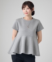 DAYRA（デイラ）の「クルーネック ペプラム フレア 半袖 トップス（Tシャツ/カットソー）」
