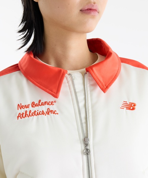 NEW BALANCE（ニューバランス）の「スポーツレガシースタジアムジャケット（ブルゾン・レディース・カーキブラウン/アイボリー・SMALL/MEDIUM/LARGE/X-LARGE/XX-LARGE）」の5枚目の写真