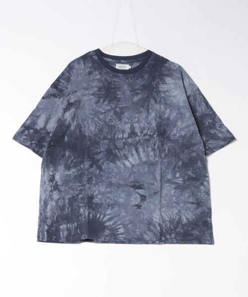 ATELANE(アテレーン)の「《ATELANE》タイダイ染めルーズシルエット半袖T(Tシャツ/カットソー・メンズ・ホワイト/ネイビー系・MEDIUM/LARGE)」の2枚目の写真