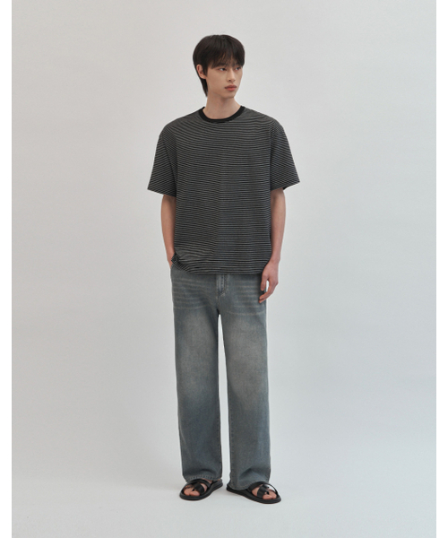 WORK ON BODY OFF（ワークオンボディオフ）の「マレコットンラウンドネック半袖Tシャツ[ブラックホワイト]（Tシャツ/カットソー・メンズ・ブラック×ホワイト・MEDIUM/LARGE/X-LARGE）」の5枚目の写真