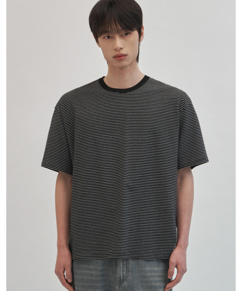 WORK ON BODY OFF（ワークオンボディオフ）の「マレコットンラウンドネック半袖Tシャツ[ブラックホワイト]（Tシャツ/カットソー・メンズ・ブラック×ホワイト・MEDIUM/LARGE/X-LARGE）」の7枚目の写真
