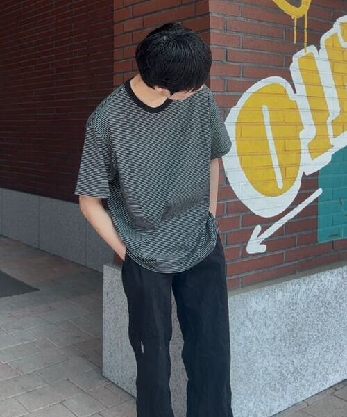 WORK ON BODY OFF（ワークオンボディオフ）の「マレコットンラウンドネック半袖Tシャツ[ブラックホワイト]（Tシャツ/カットソー・メンズ・ブラック×ホワイト・MEDIUM/LARGE/X-LARGE）」の10枚目の写真