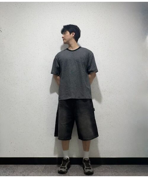 WORK ON BODY OFF（ワークオンボディオフ）の「マレコットンラウンドネック半袖Tシャツ[ブラックホワイト]（Tシャツ/カットソー・メンズ・ブラック×ホワイト・MEDIUM/LARGE/X-LARGE）」の11枚目の写真