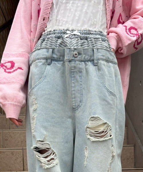 Candy Stripper(キャンディストリッパー)の「PANTIE LIKE SAGGING DENIM パンツ(デニムパンツ・レディース・ライトインディゴブルー/ブルー系その他・FREE)」の13枚目の写真