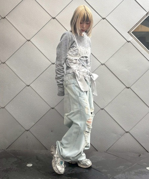 Candy Stripper(キャンディストリッパー)の「PANTIE LIKE SAGGING DENIM パンツ(デニムパンツ・レディース・ライトインディゴブルー/ブルー系その他・FREE)」の16枚目の写真