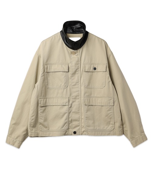 CULLNI（クルニ）の「Frosted Wash Leather Collar Chino Jacket（デニムジャケット・メンズ・ベージュ系/カーキ系・1/2）」の5枚目の写真