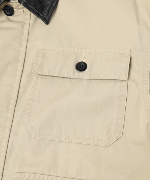 CULLNI（クルニ）の「Frosted Wash Leather Collar Chino Jacket（デニムジャケット・メンズ・ベージュ系/カーキ系・1/2）」の8枚目の写真